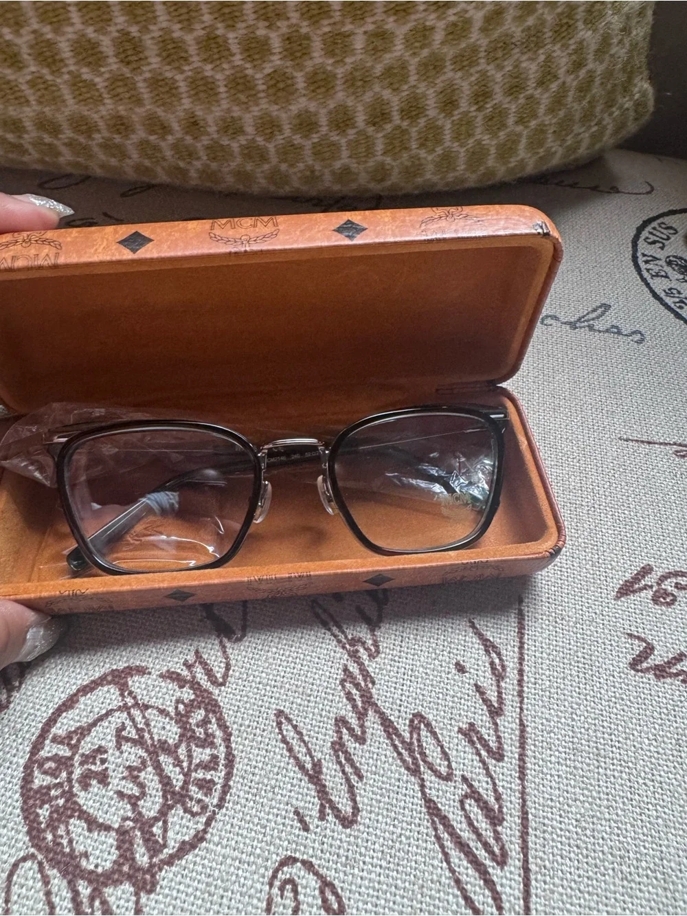 Authentic MCM MCM2146 Eyeglass Frames Black Silver 52-20-140 w/ Case
